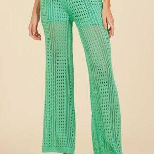 Surf Gypsey Green Crochet Women's Pants MEDIUM
